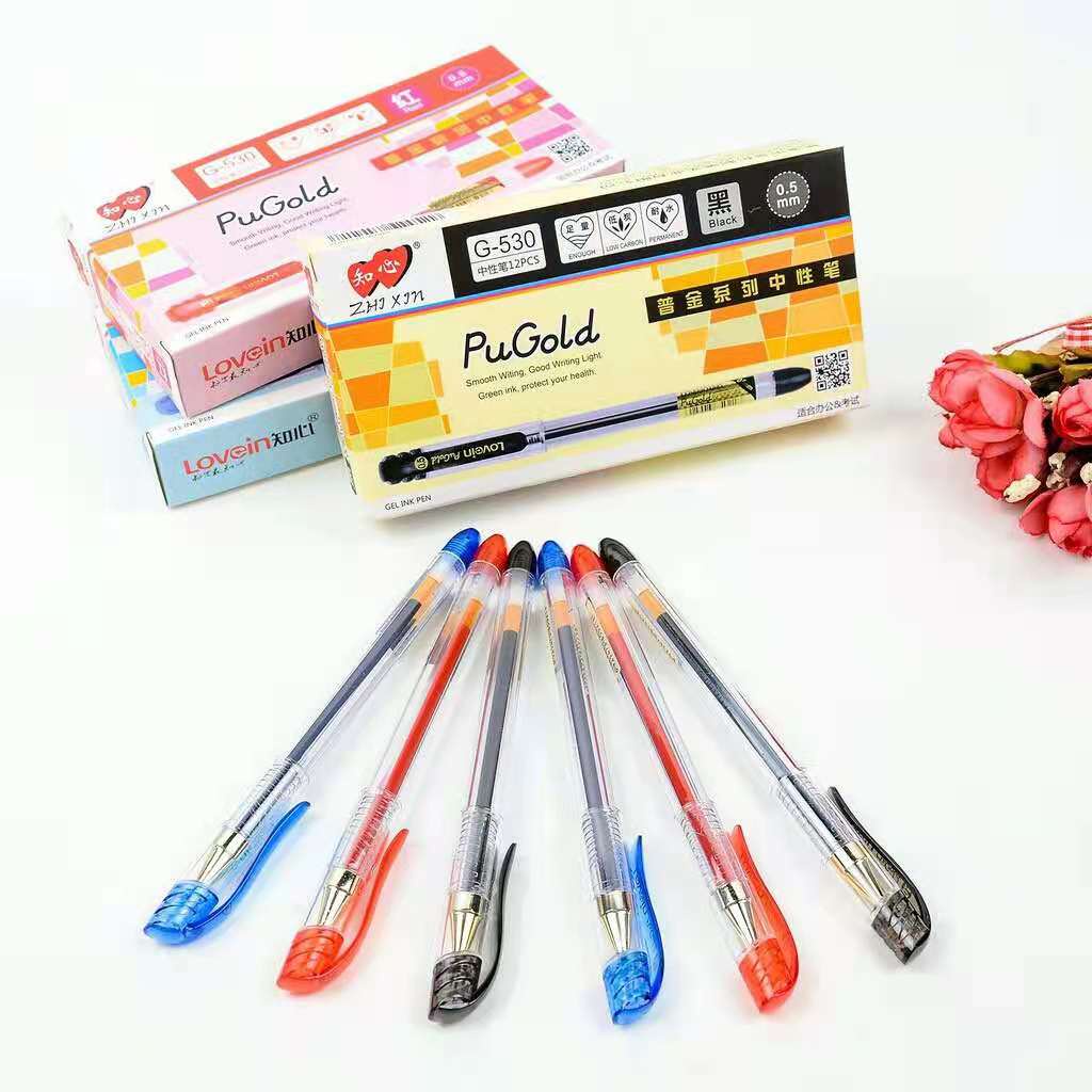 Zhi Xin PuGold ปากกาเจล G-530 0.5 มม. (1 กล่อง 12 ชิ้น)