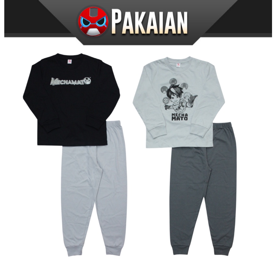 GL Design: Mechamato Grey Black Boy Pajamas Set ชุดนอนชาย