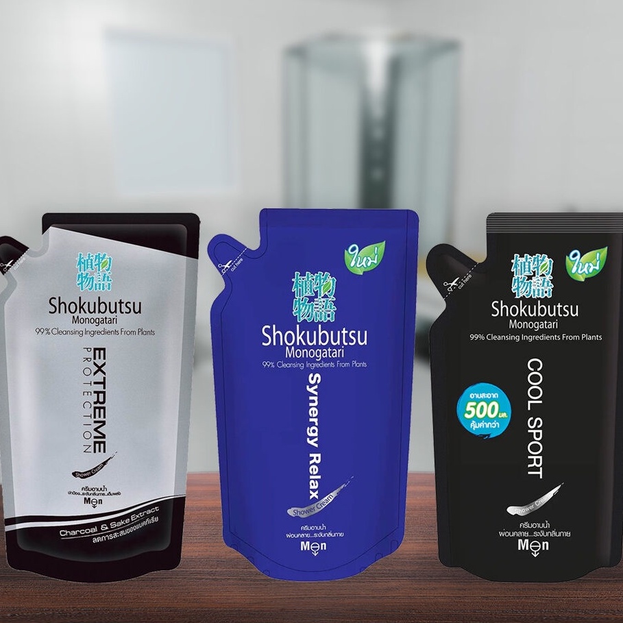 SHOKUBUTSU ครีมอาบน้ำ โชกุบุสซึ สำหรับผู้ชาย สูตรเย็นสดชื่น ระงับกลิ่นกาย 400-500 มล. ถุงเติม ราคา ถูกที่สุด ดีลบีเคเค แกลเลอรีภาพที่ 6