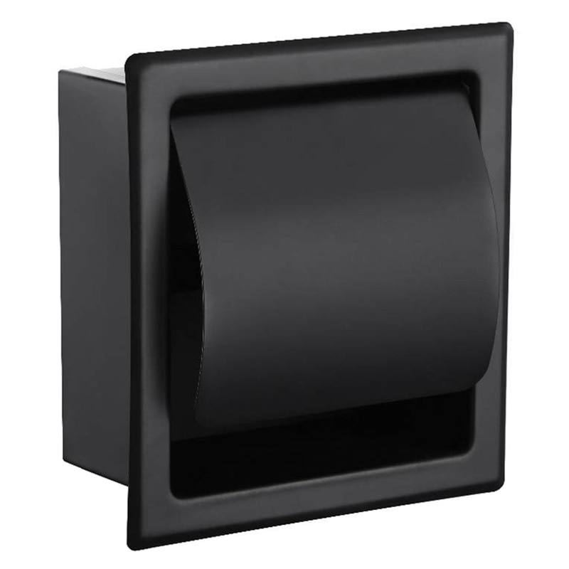 Black Paper Holders Modern Wall Mount Matte Black 304 Stainless Steel
