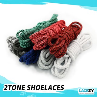 [90cm 120cm 140cm] Lacezy เชือกรองเท้า สีทูโทน กลม เชือกผูกรองเท้าสองสี