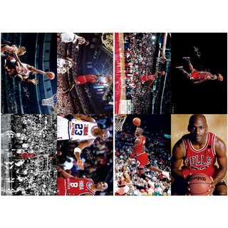 โปสเตอร์ ลายนูน NBA Star Jordan Star HD สําหรับตกแต่งบ้าน 8 ชิ้น