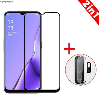 2 in 1 กระจกนิรภัย 9D สําหรับ OPPO A3S A5S A12 E A5 A9 A91 2020 A92 A52 A72 Realme 5 5s 5i 6i Realme 6 Pro C3 C2 A1K RENO 2F Reno3 / A37 / F11 Pro