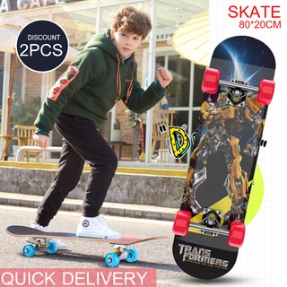 【ซื้อ 1 แถม 1】COD Skateboards สเก็ตบอร์ด 80cm ผู้เริ่มต้นเล่น-มืออาชีพ แฟชั่นสเก็ตบอร์ด ผู้เริ่มเล่น【การจัดส่งแบบสุ่ม】