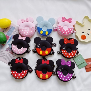Disney มิกกี้เมาส์ กระเป๋าสะพาย น่ารัก มินนี่ กระเป๋า ตัวละคร แอนิเมชั่น กันน้ํา กระเป๋าซิลิโคน เด็กผู้หญิง กระเป๋าใส่เหรียญ ของขวัญ