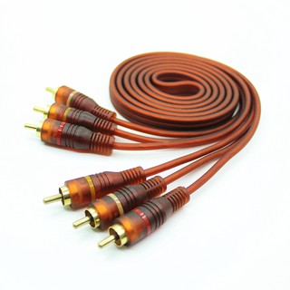 【1.5M/3M/5M/10M】 gold - plated 3 rca to 3 rca av สายเคเบิ้ลเสียงวิดีโอ