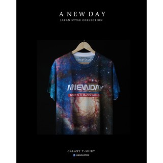 A NEW DAY 101  เสื้อลาย สไตล์ญี่ปุ่น สกรีนเต็มตัว ลาย Galaxy ใส่ได้ทั้ง หญิง และ ชาย