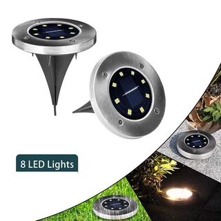 ไฟสนาม SolarLight แสงวอร์ม 8 LED ไฟปักสนามโซล่าเซลล์ ไฟทางเดินสนาม โคมไฟ โคมไฟปักสนาม ไฟตกแต