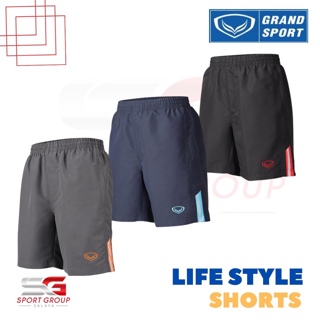 Grand Sport กางเกงขาสั้น แกรนด์สปอร์ต 02-225 ผ้าร่มเบาสบายมีซิปกระเป๋า
