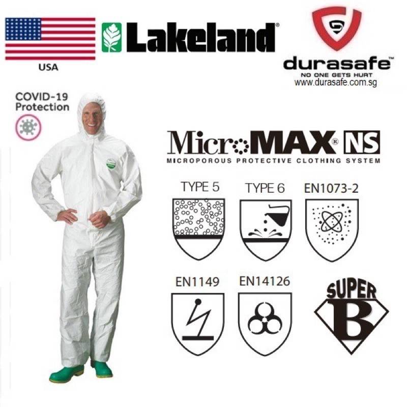 [พร้อมส่ง‼️] ชุด PPE แบบคลุมทั้งตัว ของ Lakeland Type 5/6 EN14126 ป้องกันการสัมผัสเชื้อโรค คุณภาพดี | AITT
