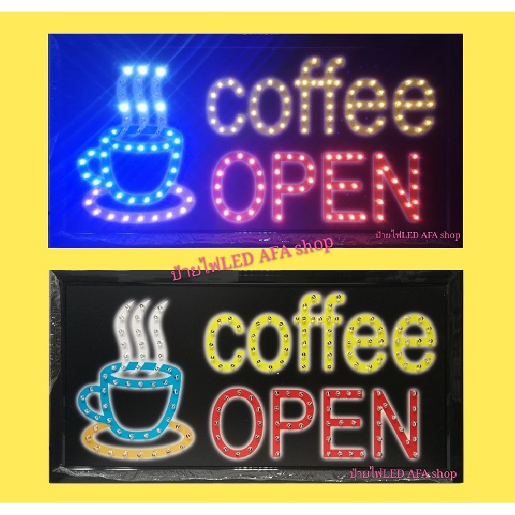 ป้ายไฟLED Coffee OPEN ป้ายไฟLED OPEN WELCOME