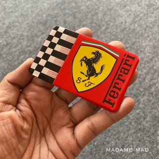 โลโก้ FERRARI ชิ้นงานอลูมิเนียมบาง ขนาด 8x5cm