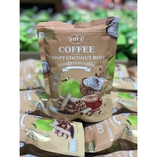 แก้ว ทองม้วน รสคาปูชิโน่ ขนาด 80 กรัม ( ของฝาก กาญจนบุรี ขนมไทย ขนมกรุบกรอบ ขนมกินเล่น )
