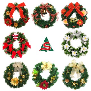 หรีด ขนาด 10 นิ้ว ตกแต่งคละสี คละแบบ Christmas Wreath 10"