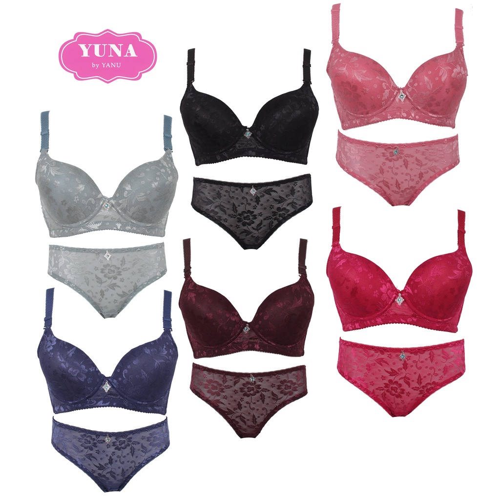 ข้อเสนอจํากัด!! YUNA Size 36B - 42B เสื้อยืด Bra Set Underwire YUNA 2101 Bra และ Cd