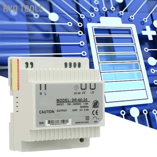 Ryo เครื่องมือ Dr-60-24 60W เอาท์พุท 24V Din-Rail พาวเวอร์ซัพพลาย Ac / Dc สวิทช์