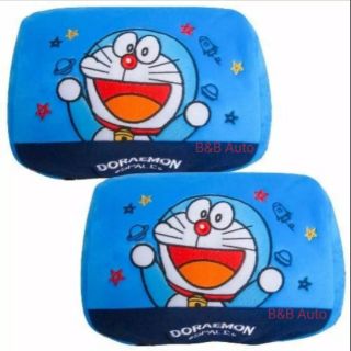 2 ชิ้น ที่หุ้มหัวเบาะรถยนต์ #Doraemon Space