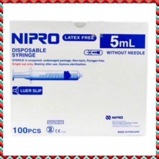 (ยกกล่อง) Syringe Nipro ไซริงค์ นิโปร 5ml 100 อัน