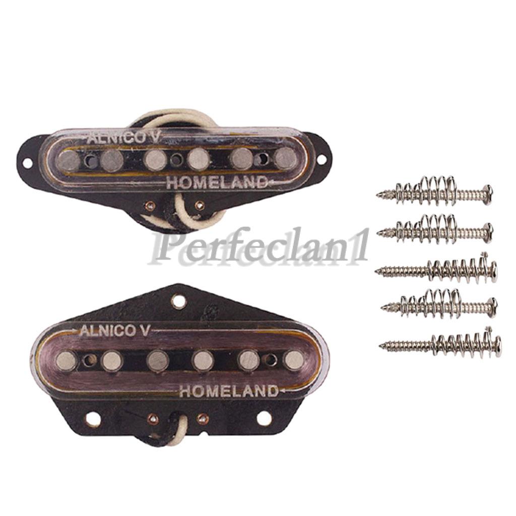 อุปกรณ์เสริมกีตาร์ alnico V Humbucker Pickup Clear for Fender Tele 2 ชิ้น