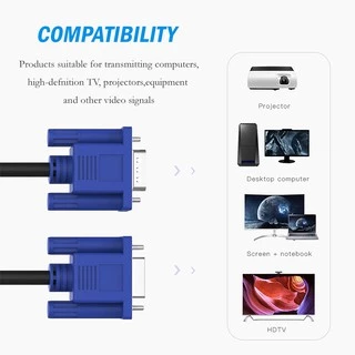 สาย VGA สายต่อจอVGA 3+5 15pin VGA Cable MaleTo Male ยาว1.5เมตร