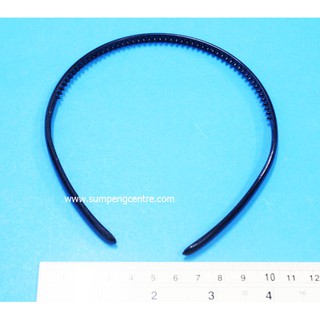 คาดผมเรียบ ดำ 6 mm SHL (12 ชิ้น), Black SHL headband 6 mm. (12 pieces)