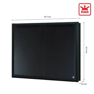 King Platinum บานซิงค์ใต้เตารุ่นเคิร์ฟ ขนาด 81.7x61.7x8.5 สีเทา