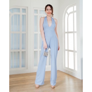 ป้ายทองสุข : Jumpsuit ขายาวผูกคอผูกหลัง (พร้อมส่ง)