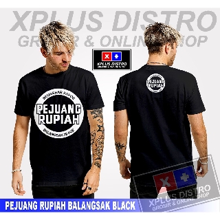 [100% Cotton] Rupiah BALANGSAK BLACK DISTRO เสื้อยืดลําลองสําหรับผู้ชายผู้หญิงแขนสั้นคอกลมพิมพ์ลาย