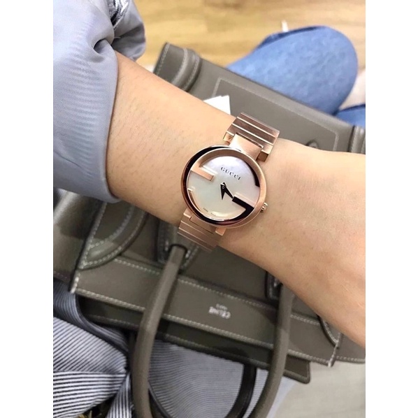 New🍥 Gucci interlocking watch ✨✨ สี rosegold หน้าปัดขาวมุก ขนาด 29mm