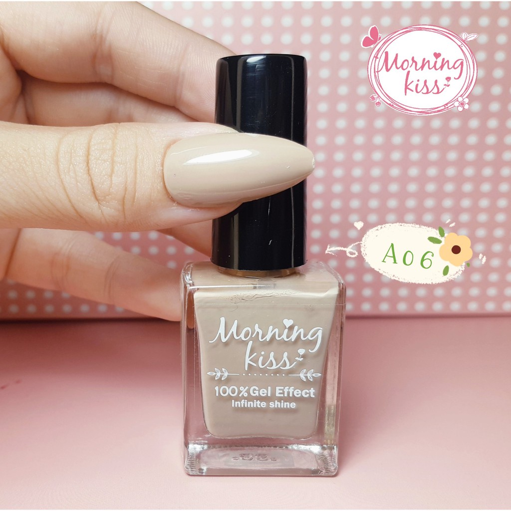 สีเจลไม่อบ สีกึ่งเจล ยาทาเล็บ Morning Kiss สีทาเล็บเจล สีทาเล็บเจลไม่ต้องอบ สีทาเล็บกึ่งเจล ยาทาเล็บ