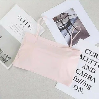 สินค้าพร้อมส่างจากไทย💥LoveIs Bra💥 (N114) สายเดียว Crop ผ้าไหม ผ้าลื่นมาก ใส่แบบ Cool Cool