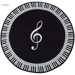 New Carpet Music Symbol Piano Key Black White Round Carpet Non-Slip Carpet Home Bedroom Mat Floor Decoration