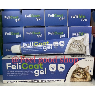 FeliCoat gel  50 กรัม หมดอายุ 06/2024 อาหารเสริมวิตามินสำหรับแมว บำรุงขน ผิวหนัง และเล็บ อาหารเสริมแมวอายุ 1 ปีขึ้นไป