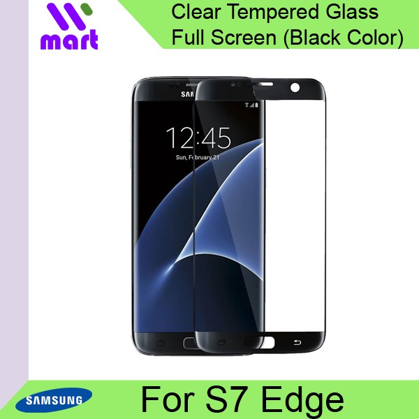 กระจกนิรภัยแบบเต็มหน้าจอ (สีดํา) สําหรับ Samsung Galaxy S7 Edge