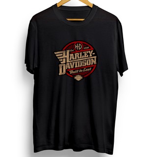 เสื้อยืดโอเวอร์ไซส์เสื้อยืด พิมพ์ลาย Harley DAVIDSON BUILT TO LASTS-3XL