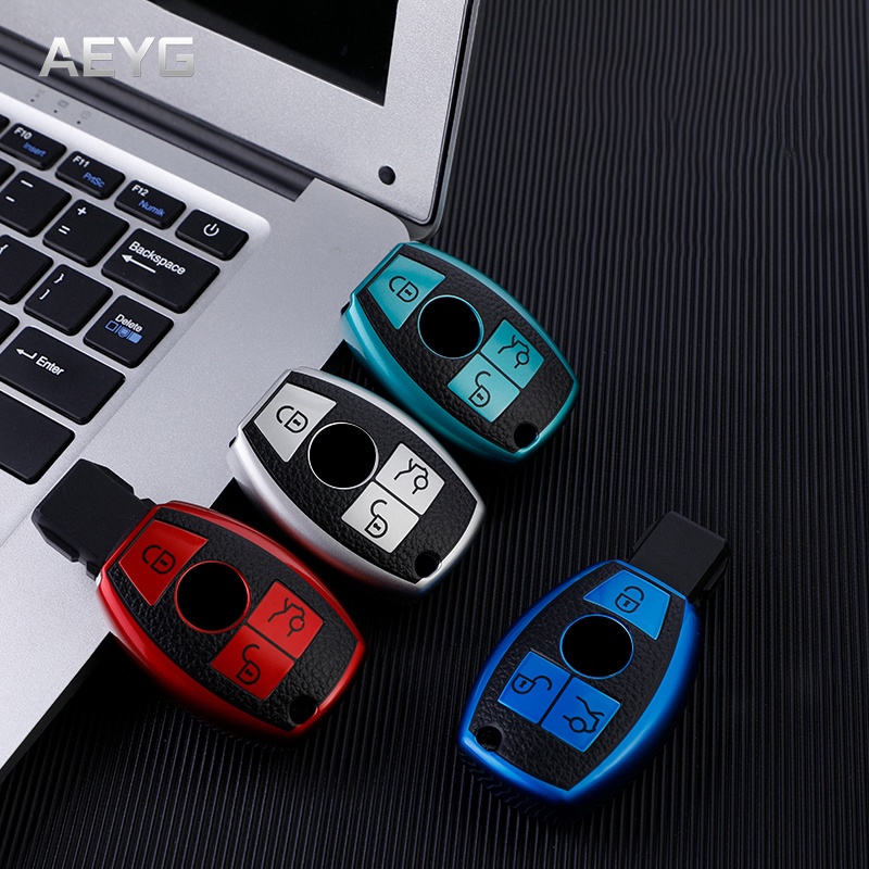 Leather Style Car Key Case Cover Shell For Mercedes Benz A B R G Class ...