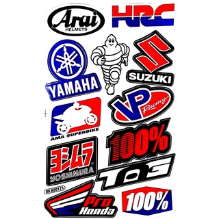 YAMAHA HRC โลโก้ สติกเกอร์ชุดแต่ง รถมอเตอร์ไซค์ บิ๊กไบค์ รถยนต์ เนื้อPVC เคลือบเงา กันน้ำ กันแดด คุณภาพดี