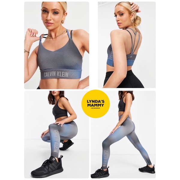 พร้อมส่ง K2 ชุดออกกำลังกาย Calvin Klein Performance Sport Bra & Leggings สี Blue Awakening Ombre