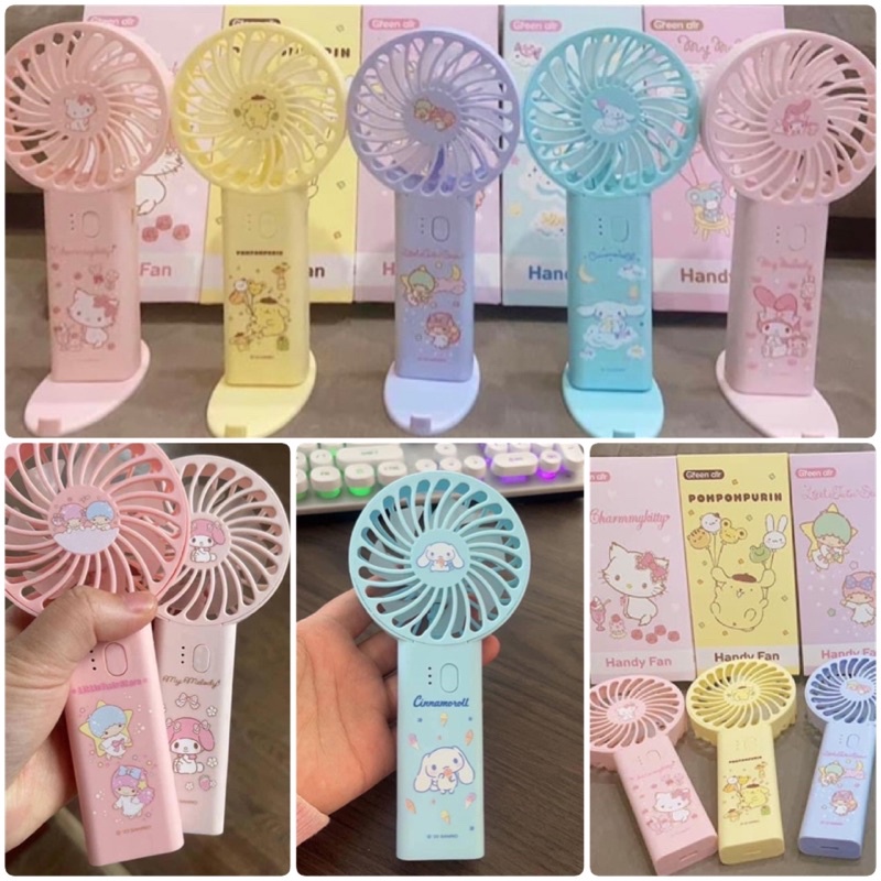 มีของแถมทุกออเดอร์ พัดลมพกพา พัดลมตั้งโต๊ะ Sanrio งานแท้ ~~~ น้อลน่ารัก พกพาสะดวก ตั้งโต๊ะก็คือน่ารัก