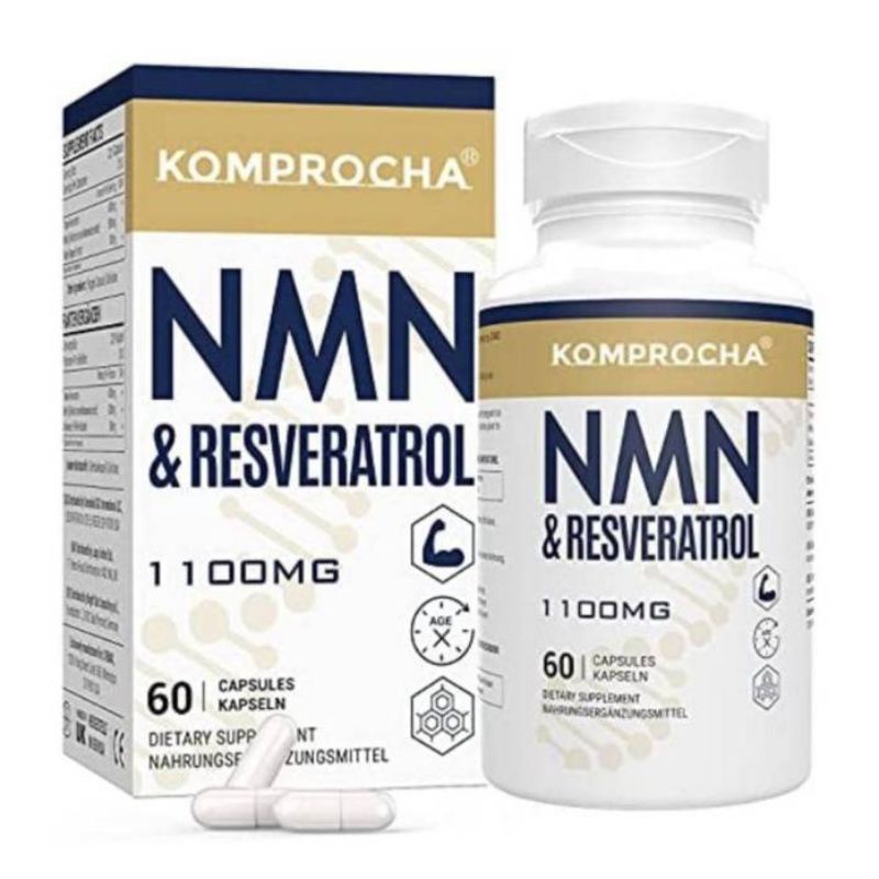 😙พร้อมส่งexp:10/2026💊NMN Komprocha (Anti-Agin- Nicotinamide Mononucleotide (60 แคปซูล เอ็นเอ็มเอ็น วิตามินชะลอวัย