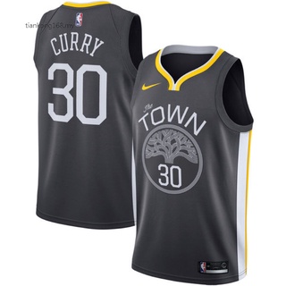 ใหม่ 2019 Golden State Warriors เสื้อวอร์ม สีทอง สําหรับผู้ชาย #เสื้อกีฬาบาสเก็ตบอล ปักลาย Stephen Curry สีดํา 30 ชิ้น