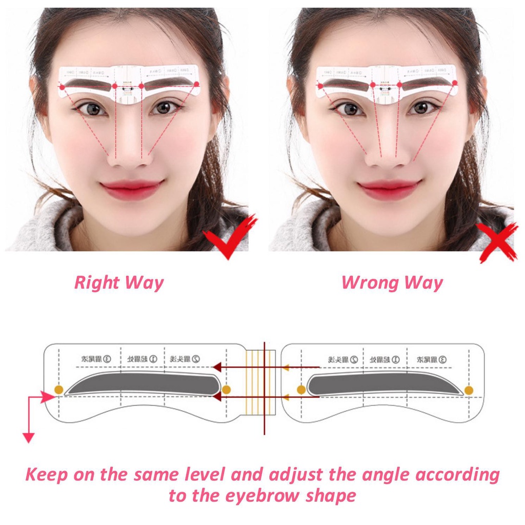 แม่แบบวาดคิ้ว 12 แบบ ชนิดสติกเกอร์ แพ็ค 1 คู่ รวม 4 ชิ้น - รูปที่ 4