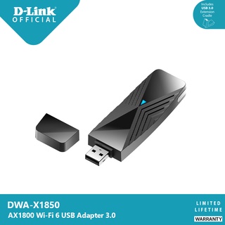 D-Link DWA-X1850 AX1800 Wi-Fi 6 USB 3.0 Adapter ตัวรับสัญญาณ USB Wi-Fi 6 ความเร็วสูงสุด 1800Mbps รองรับ Window 10 และ 11