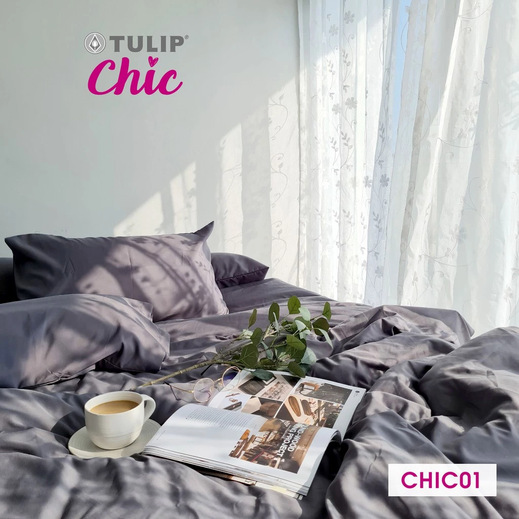 ชุดเครื่องนอน TULIP CHIC สีพื้น CHIC01 พร้อมผ้าห่มนวม thumbnail 3
