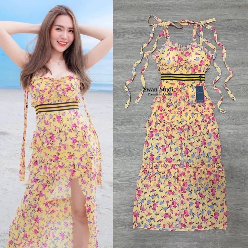Swan Studio เดรสสีเหลืองดอก💛