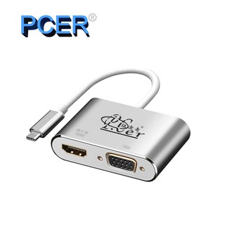 PCER USB Type C to VGA + HDMI