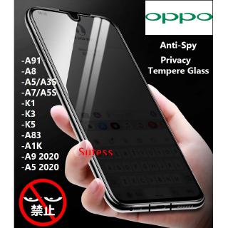 Oppo A91 A9 A5 2020 A8 A7 A5S A5 A3S A83 K1 K3 K5 A1K ฟิล์มกระจกนิรภัยกันรอยหน้าจอ