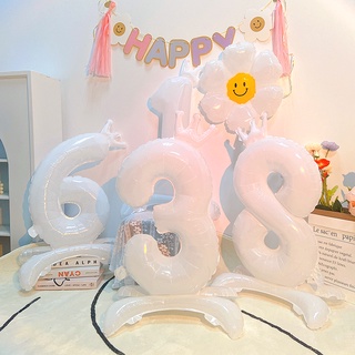 ลูกโป่งอลูมิเนียม รูปตัวเลข สีขาว ขนาด 32 นิ้ว สําหรับตกแต่งปาร์ตี้วันเกิด