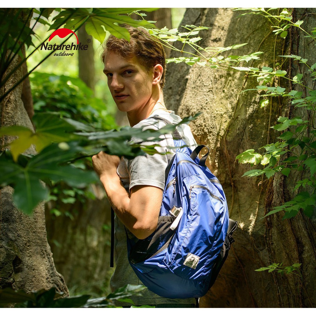 Naturehike กระเป๋าเป้สะพายหลังผ้าไนลอน พับเก็บได้ แบบกันน้ำ ขนาด 18 ลิตร