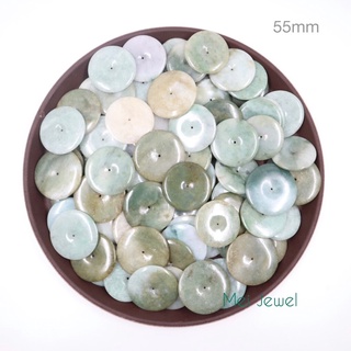 Jadeite Jade หยกเจไดต์ หยกพม่าแท้100% ทรงโดนัท 54-58mm หนา-6mm